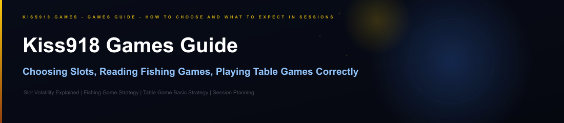 Kiss918 games guide covering slot volatility, fishing mechanics, and table strategy